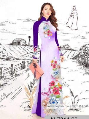 Vải áo dài hoa 3D trên dưới kiểu mới AD M7314 47 1590383204 89 vai ao dai vai ao dai dep ad