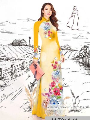 Vải áo dài hoa 3D trên dưới kiểu mới AD M7314 52 1590383205 471 vai ao dai vai ao dai dep ad