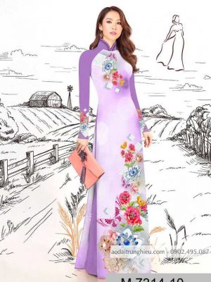 Vải áo dài hoa 3D trên dưới kiểu mới AD M7314 48 1590383205 523 vai ao dai vai ao dai dep ad