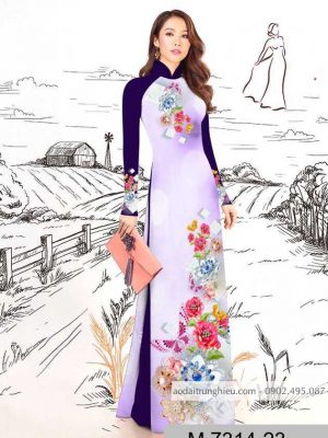 Vải áo dài hoa 3D trên dưới kiểu mới AD M7314 49 1590383205 865 vai ao dai vai ao dai dep ad