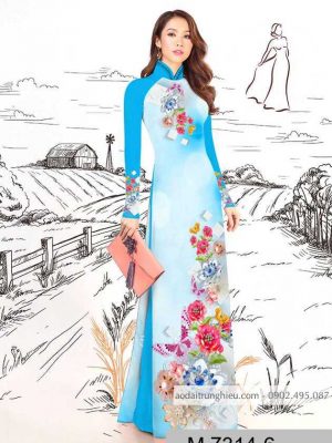 Vải áo dài hoa 3D trên dưới kiểu mới AD M7314 50 1590383205 930 vai ao dai vai ao dai dep ad