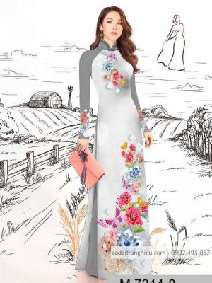 Vải áo dài hoa 3D trên dưới kiểu mới AD M7314 54 1590383206 328 vai ao dai vai ao dai dep ad