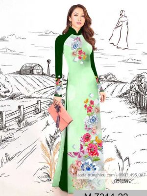 Vải áo dài hoa 3D trên dưới kiểu mới AD M7314 55 1590383206 651 vai ao dai vai ao dai dep ad