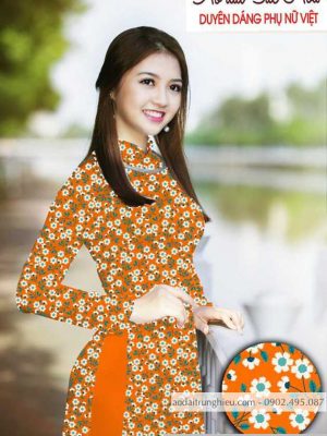 Vải áo dài hoa cúc nhí kiểu mới AD T7497 33 1590383569 176 vai ao dai vai ao dai dep ad
