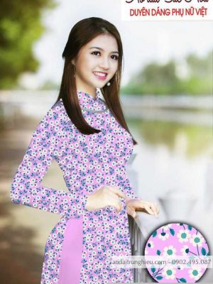 Vải áo dài hoa cúc nhí kiểu mới AD T7497 34 1590383569 272 vai ao dai vai ao dai dep ad