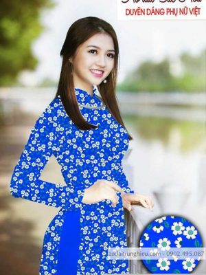 Vải áo dài hoa cúc nhí kiểu mới AD T7497 37 1590383569 537 vai ao dai vai ao dai dep ad