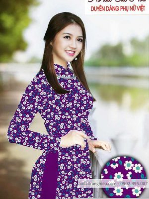 Vải áo dài hoa cúc nhí kiểu mới AD T7497 35 1590383569 73 vai ao dai vai ao dai dep ad