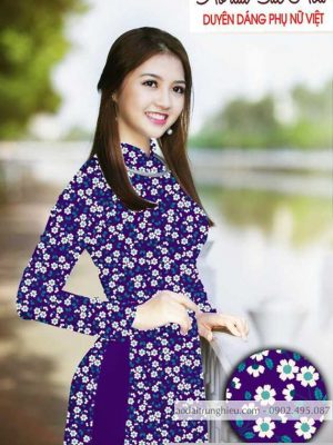 Vải áo dài hoa cúc nhí kiểu mới AD T7497 36 1590383569 748 vai ao dai vai ao dai dep ad