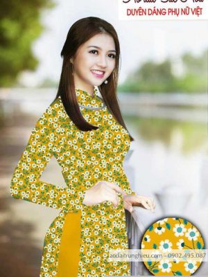 Vải áo dài hoa cúc nhí kiểu mới AD T7497 44 1590383570 929 vai ao dai vai ao dai dep ad