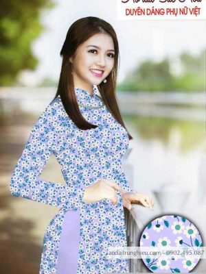 Vải áo dài hoa cúc nhí kiểu mới AD T7497 48 1590383571 373 vai ao dai vai ao dai dep ad