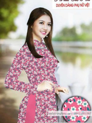 Vải áo dài hoa cúc nhí kiểu mới AD T7497 49 1590383571 421 vai ao dai vai ao dai dep ad