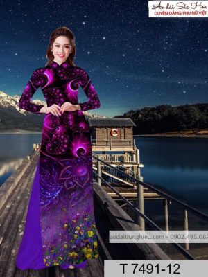 Vải áo dài hoa 3D kiểu mới AD T7491 26 1590383927 26 vai ao dai vai ao dai dep ad