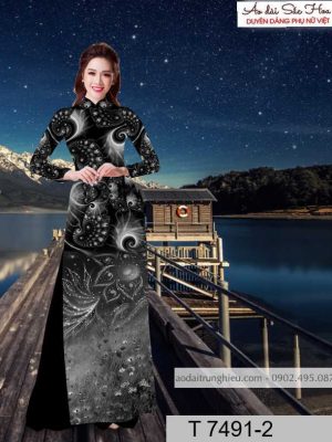 Vải áo dài hoa 3D kiểu mới AD T7491 33 1590383929 155 vai ao dai vai ao dai dep ad