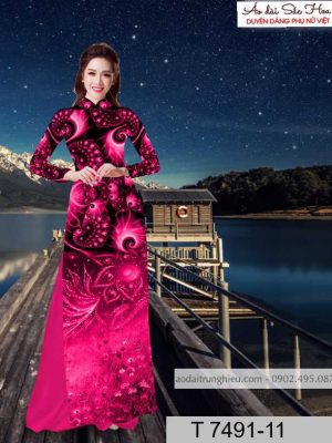 Vải áo dài hoa 3D kiểu mới AD T7491 41 1590383930 592 vai ao dai vai ao dai dep ad
