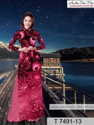Vải áo dài hoa 3D kiểu mới AD T7491 45 1590383931 128 vai ao dai vai ao dai dep ad