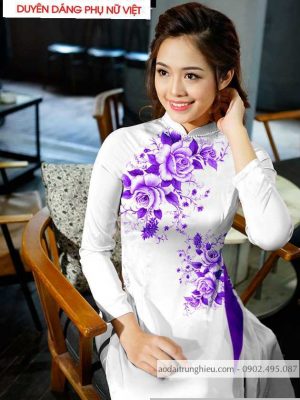 Vải áo dài hoa hồng mới ra AD T7687 10 1590384039 676 vai ao dai vai ao dai dep ad
