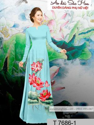 Vải áo dài hoa sen mới ra AD T7686 16 1590384163 311 vai ao dai vai ao dai dep ad