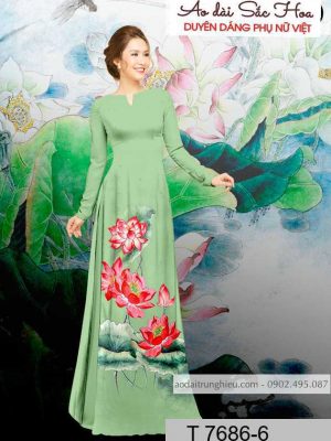 Vải áo dài hoa sen mới ra AD T7686 13 1590384163 570 vai ao dai vai ao dai dep ad
