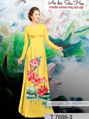 Vải áo dài hoa sen mới ra AD T7686 15 1590384163 90 vai ao dai vai ao dai dep ad