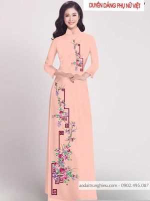 Vải áo dài hoa hồng kiểu mới AD T256 26 1590384284 190 vai ao dai vai ao dai dep ad