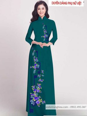 Vải áo dài hoa hồng kiểu mới AD T256 31 1590384285 123 vai ao dai vai ao dai dep ad