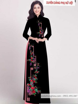 Vải áo dài hoa hồng kiểu mới AD T256 33 1590384285 223 vai ao dai vai ao dai dep ad