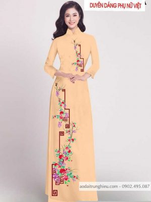 Vải áo dài hoa hồng kiểu mới AD T256 34 1590384285 29 vai ao dai vai ao dai dep ad