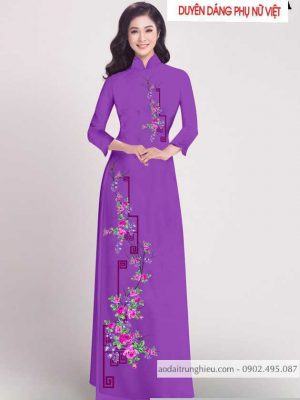 Vải áo dài hoa hồng kiểu mới AD T256 30 1590384285 552 vai ao dai vai ao dai dep ad