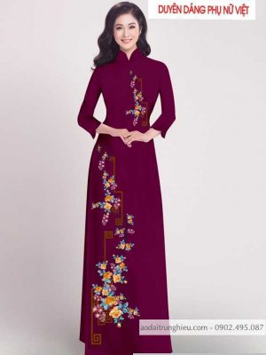 Vải áo dài hoa hồng kiểu mới AD T256 35 1590384285 918 vai ao dai vai ao dai dep ad