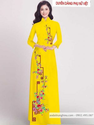 Vải áo dài hoa hồng kiểu mới AD T256 41 1590384286 50 vai ao dai vai ao dai dep ad