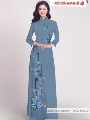 Vải áo dài hoa hồng kiểu mới AD T256 39 1590384286 654 vai ao dai vai ao dai dep ad
