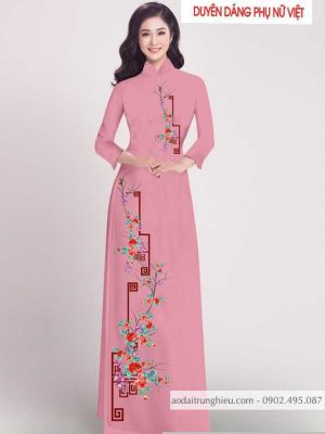 Vải áo dài hoa hồng kiểu mới AD T256 38 1590384286 923 vai ao dai vai ao dai dep ad