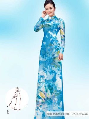 Vải áo dài hoa 3D thiết kế 2020 AD H14406 34 1590460805 219 vai ao dai vai ao dai dep ad