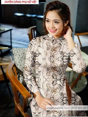 Vải áo dài hoa đều kiểu mới AD T7693 10 1590461528 190 vai ao dai vai ao dai dep ad