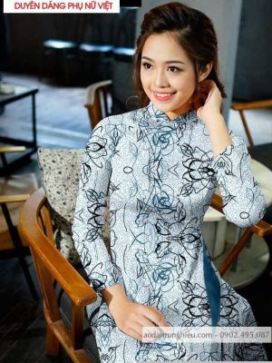 Vải áo dài hoa đều kiểu mới AD T7693 11 1590461528 484 vai ao dai vai ao dai dep ad