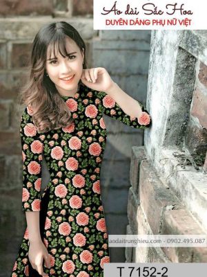 Vải áo dài hoa hồng đều kiểu mới AD T7152 11 1590461642 372 vai ao dai vai ao dai dep ad