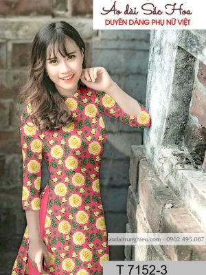 Vải áo dài hoa hồng đều kiểu mới AD T7152 13 1590461642 436 vai ao dai vai ao dai dep ad