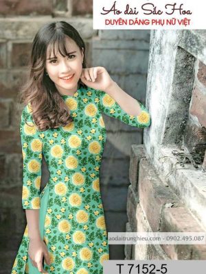 Vải áo dài hoa hồng đều kiểu mới AD T7152 12 1590461642 602 vai ao dai vai ao dai dep ad