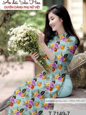 Vải áo dài hoa hồng đều thiết kế 2020 AD T7149 20 1590461883 527 vai ao dai vai ao dai dep ad