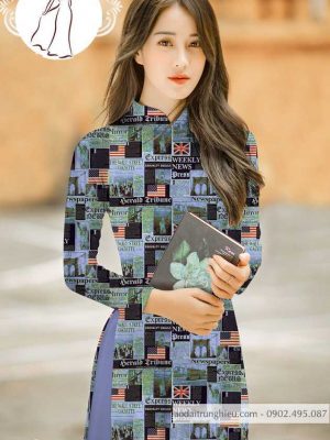 Vải áo dài in hình báo Mỹ AD kiểu mới AD 7 1590462005 149 vai ao dai vai ao dai dep ad