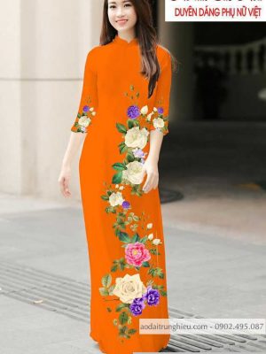 Vải áo dài hoa hồng thiết kế 2020 AD T7183 33 1590462482 437 vai ao dai vai ao dai dep ad