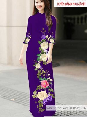 Vải áo dài hoa hồng thiết kế 2020 AD T7183 35 1590462483 298 vai ao dai vai ao dai dep ad