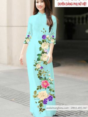 Vải áo dài hoa hồng thiết kế 2020 AD T7183 41 1590462484 101 vai ao dai vai ao dai dep ad