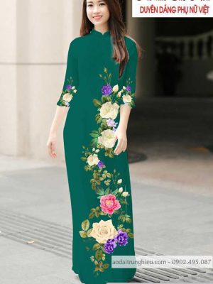 Vải áo dài hoa hồng thiết kế 2020 AD T7183 45 1590462484 130 vai ao dai vai ao dai dep ad