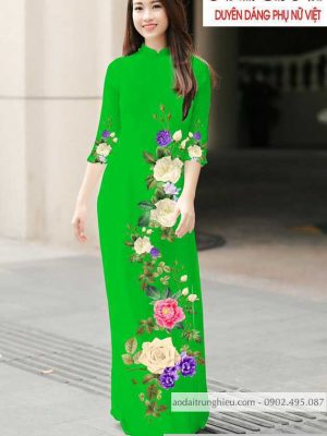 Vải áo dài hoa hồng thiết kế 2020 AD T7183 43 1590462484 146 vai ao dai vai ao dai dep ad