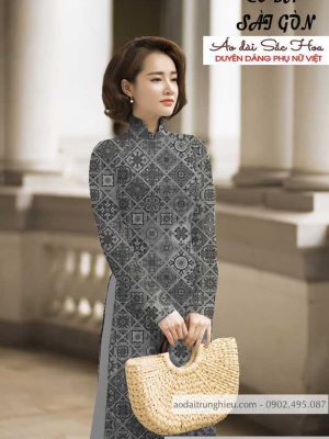 Vải áo dài hoa văn vuông mới ra AD C2878 25 1590462722 936 vai ao dai vai ao dai dep ad