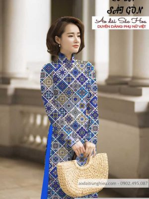 Vải áo dài hoa văn vuông mới ra AD C2878 30 1590462723 598 vai ao dai vai ao dai dep ad