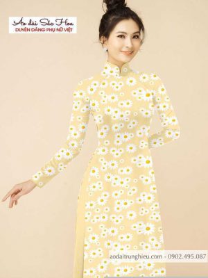 Vải áo dài hoa cúc đều thiết kế 2020 AD T7159 20 1590552103 63 vai ao dai vai ao dai dep ad