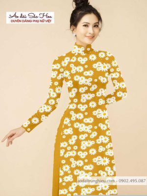 Vải áo dài hoa cúc đều thiết kế 2020 AD T7159 28 1590552105 674 vai ao dai vai ao dai dep ad
