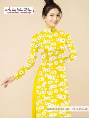 Vải áo dài hoa cúc đều thiết kế 2020 AD T7159 30 1590552105 818 vai ao dai vai ao dai dep ad